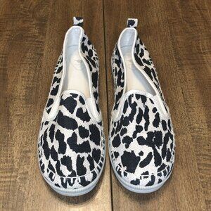 Rocket Dog Canvas Espadrille Loafer Animal Print/Cream Slip-on Women's Size 8